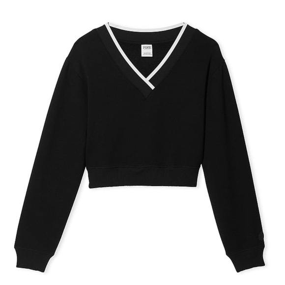 NWT Crop Top Fleece PINK Sweatshirt, Size Medium 🩷 - Picture 3 of 9